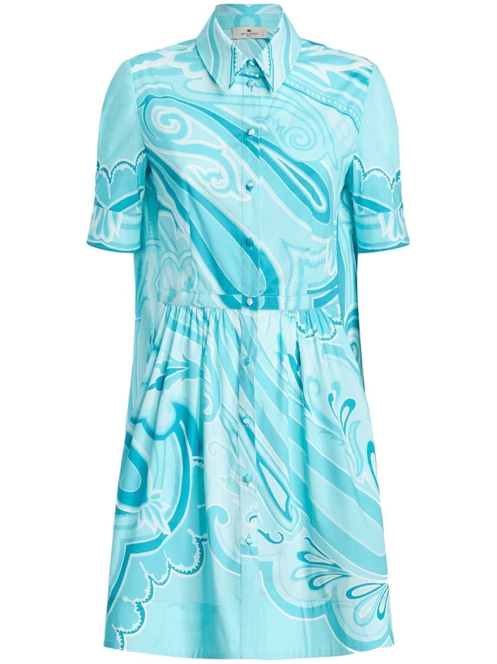 Etro Shirt Dress With Maxi Paisley Pattern In Light Blue
