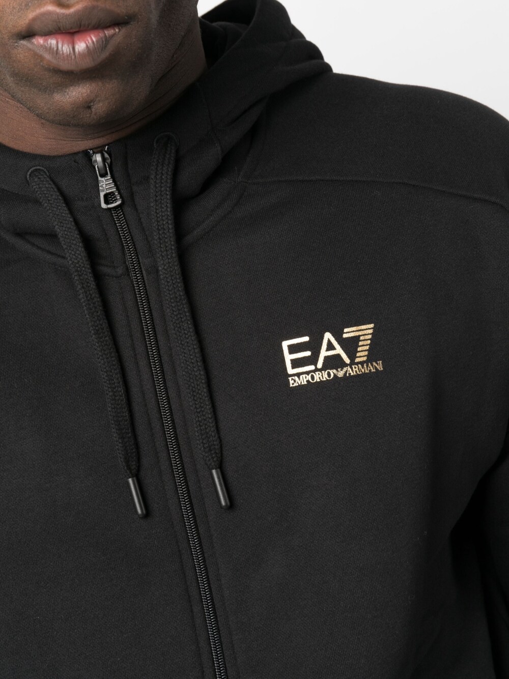 EA7 LOGO COTTON BLEND HOODIE