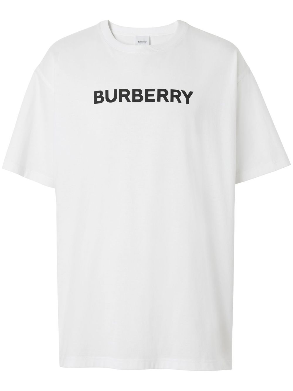 Shop Burberry Logo Cotton T-shirt In White