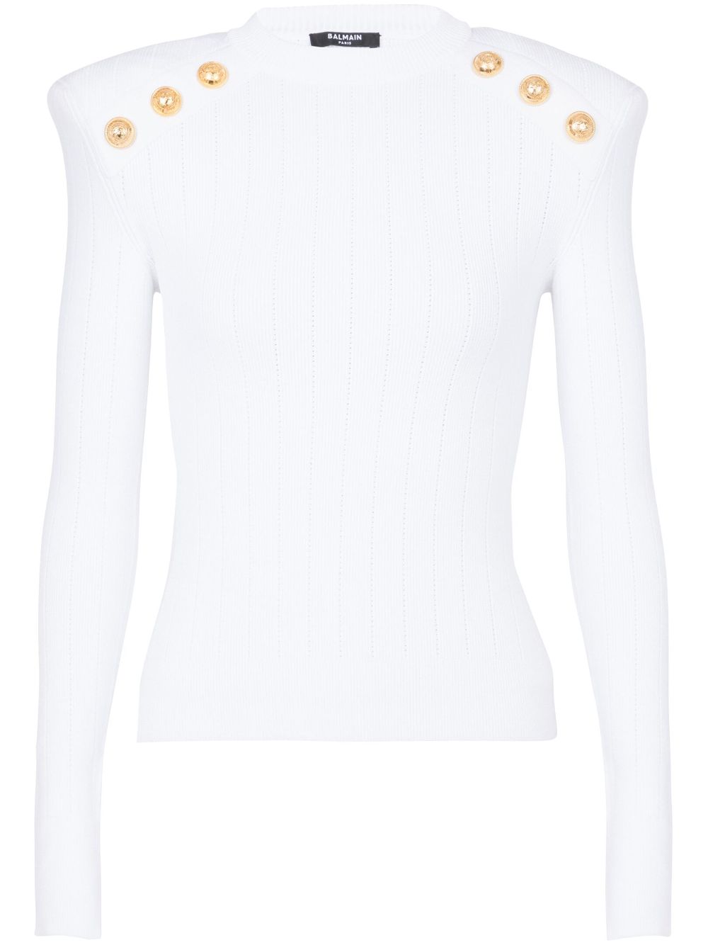 Gold embossed buttons sweater by Balmain Tessabit