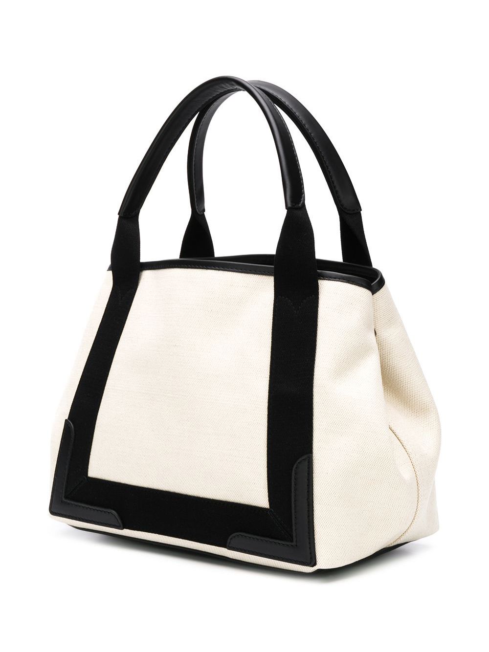 Navy cabas organic cotton small tote bag by Balenciaga Tessabit