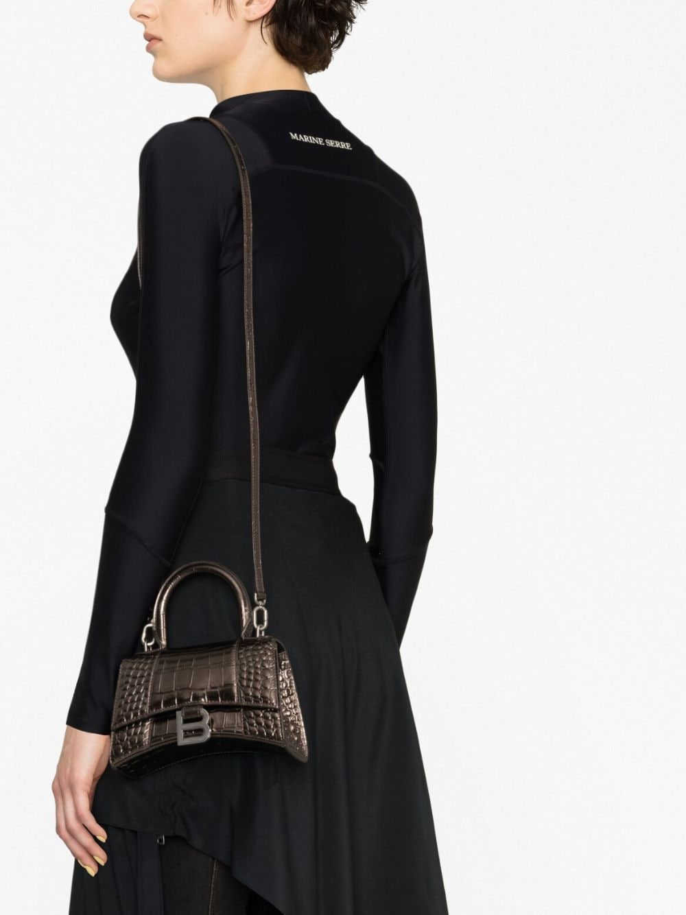 Hourglass small leather top handle bag by Balenciaga Tessabit