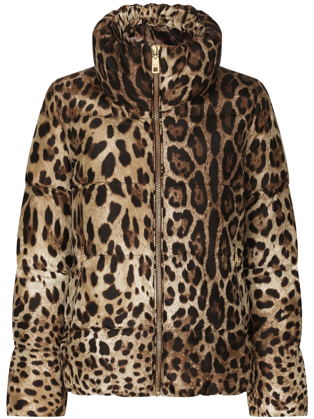 DOLCE & GABBANA- Leopard Print Nylon Down Jacket