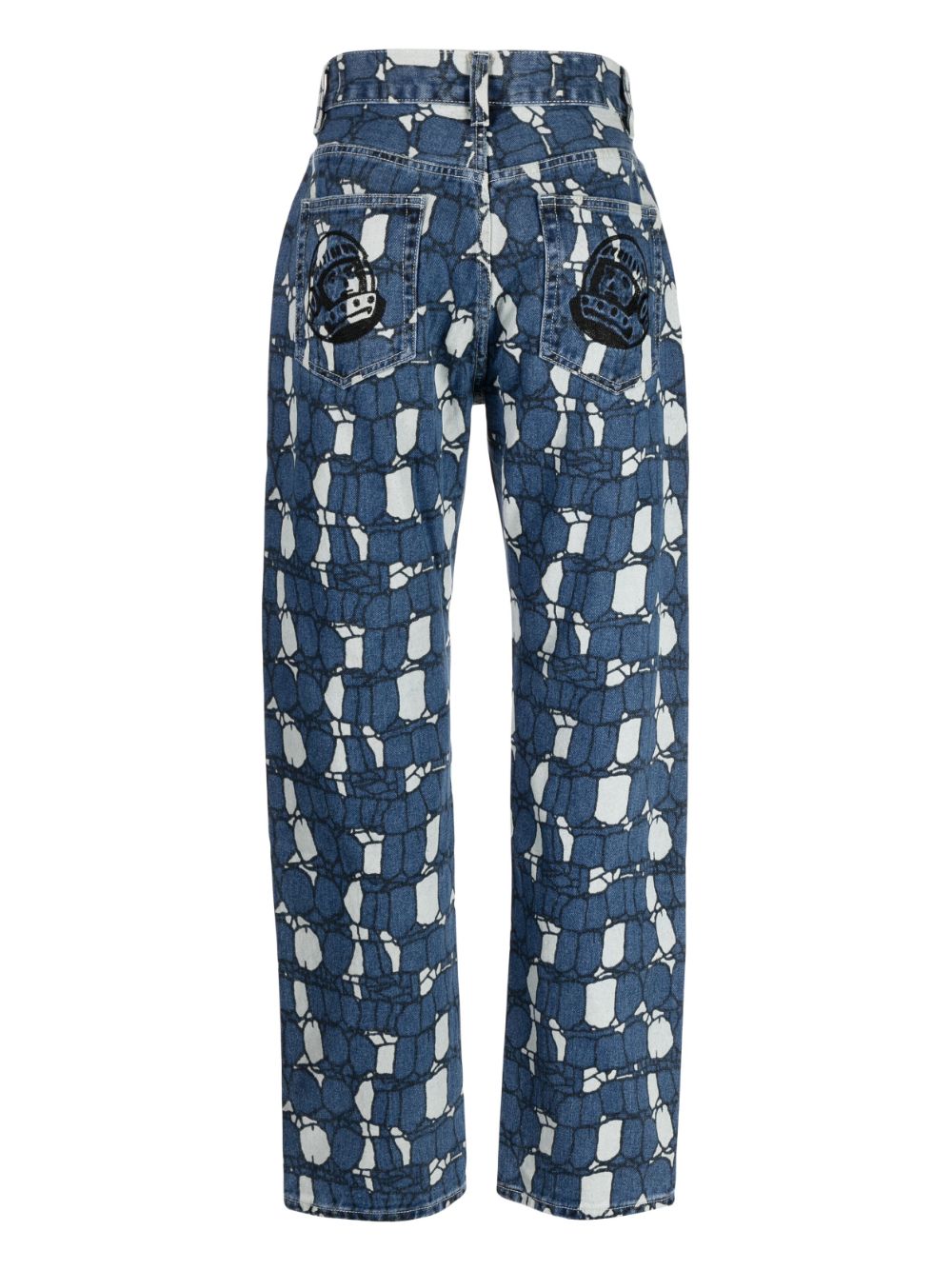 Shop Billionaire Boys Club Camouflage Print Denim Jeans In Blue