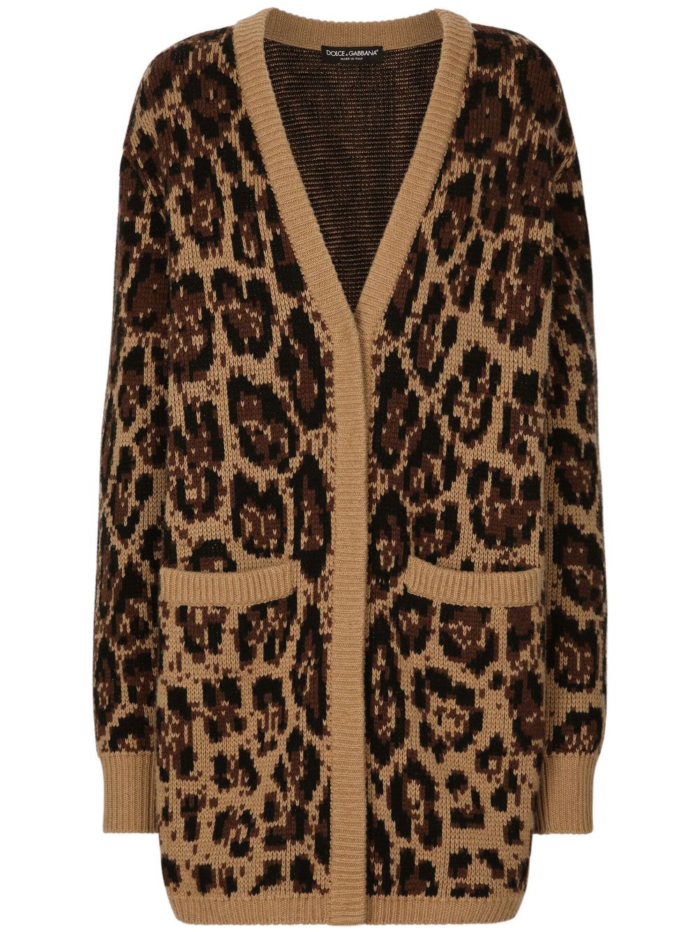 Leopard print cashmere cardigan by Dolce Gabbana Tessabit