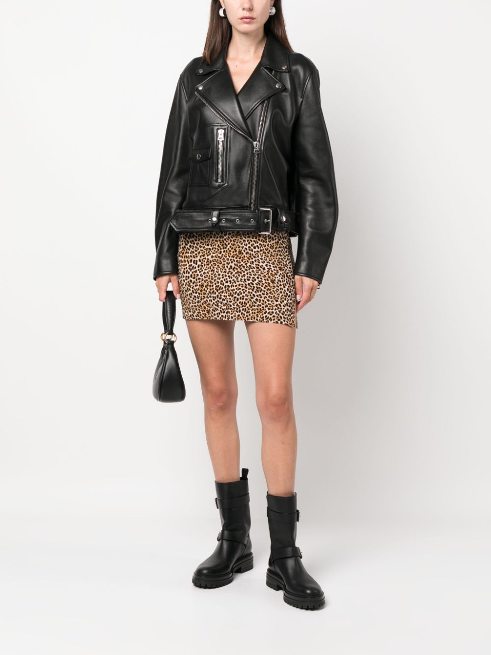Leopard print mini skirt by Norma Kamali Tessabit