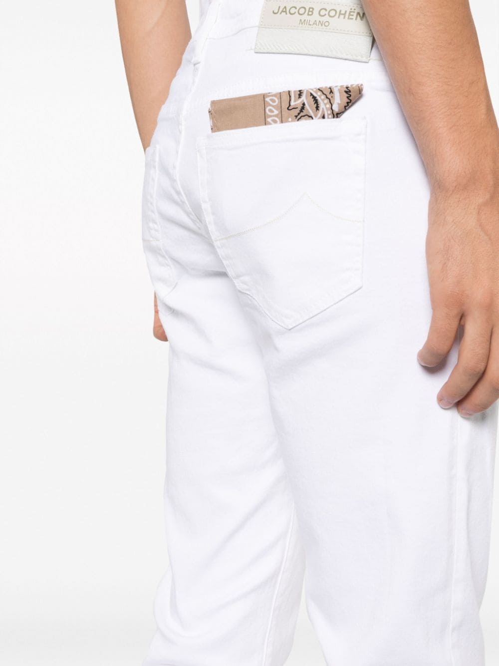 Jacob cohen white best sale jeans