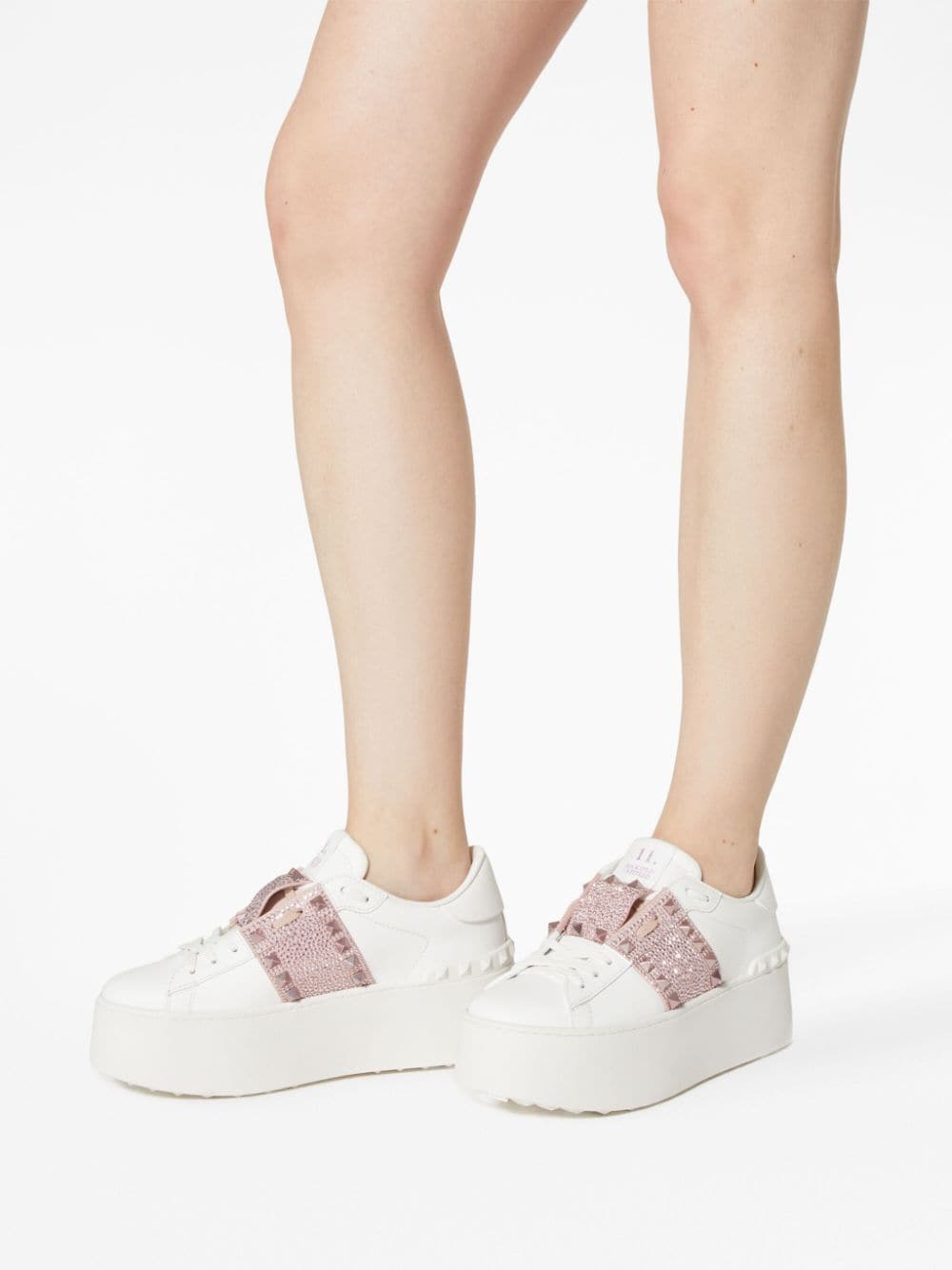 Rockstud untitled leather sneakers by Valentino Garavani Tessabit