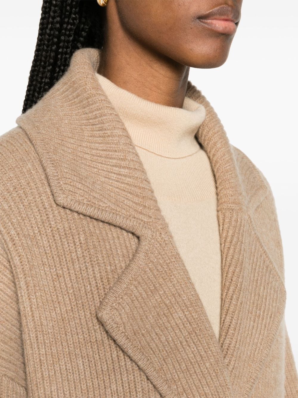 Shop Totême Wool Blend Cardigan Coat In Beige