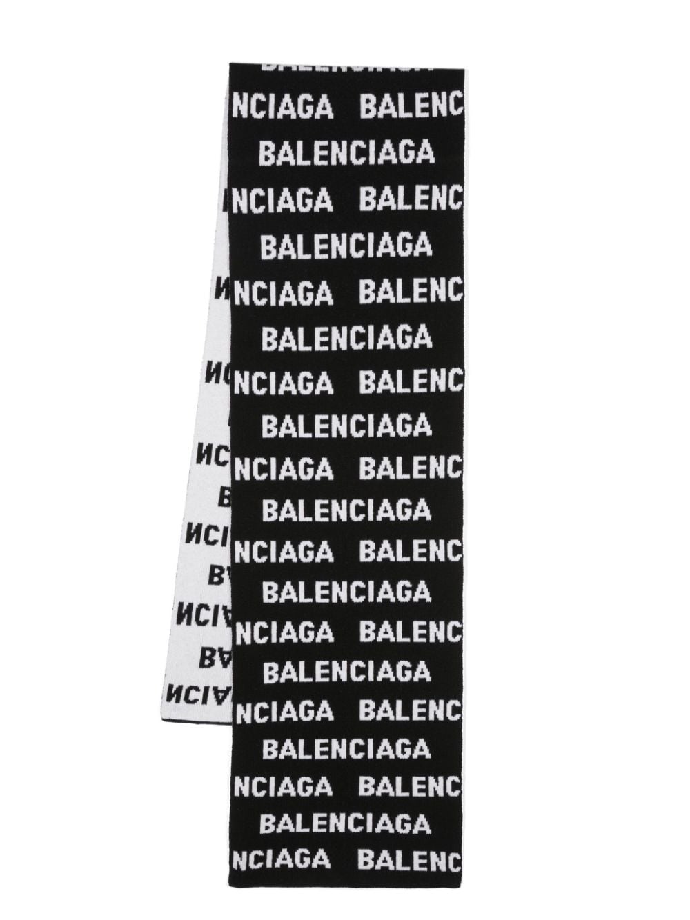 BALENCIAGA- Allover Logo Wool Scarf