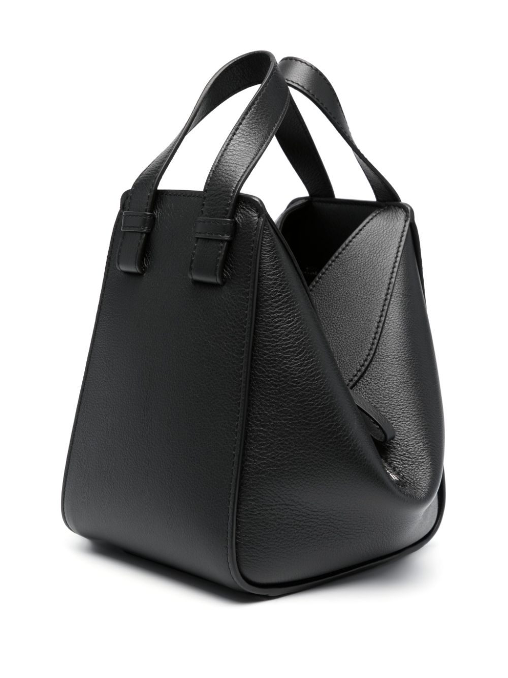 Shop Loewe Compact Hammock Leather Handbag In Black