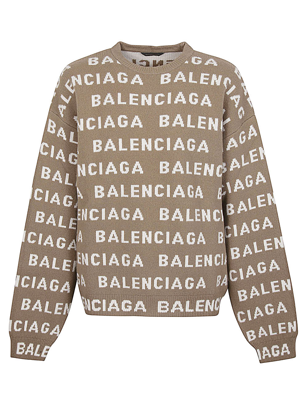 BALENCIAGA- Allover Logo Crewneck Sweater