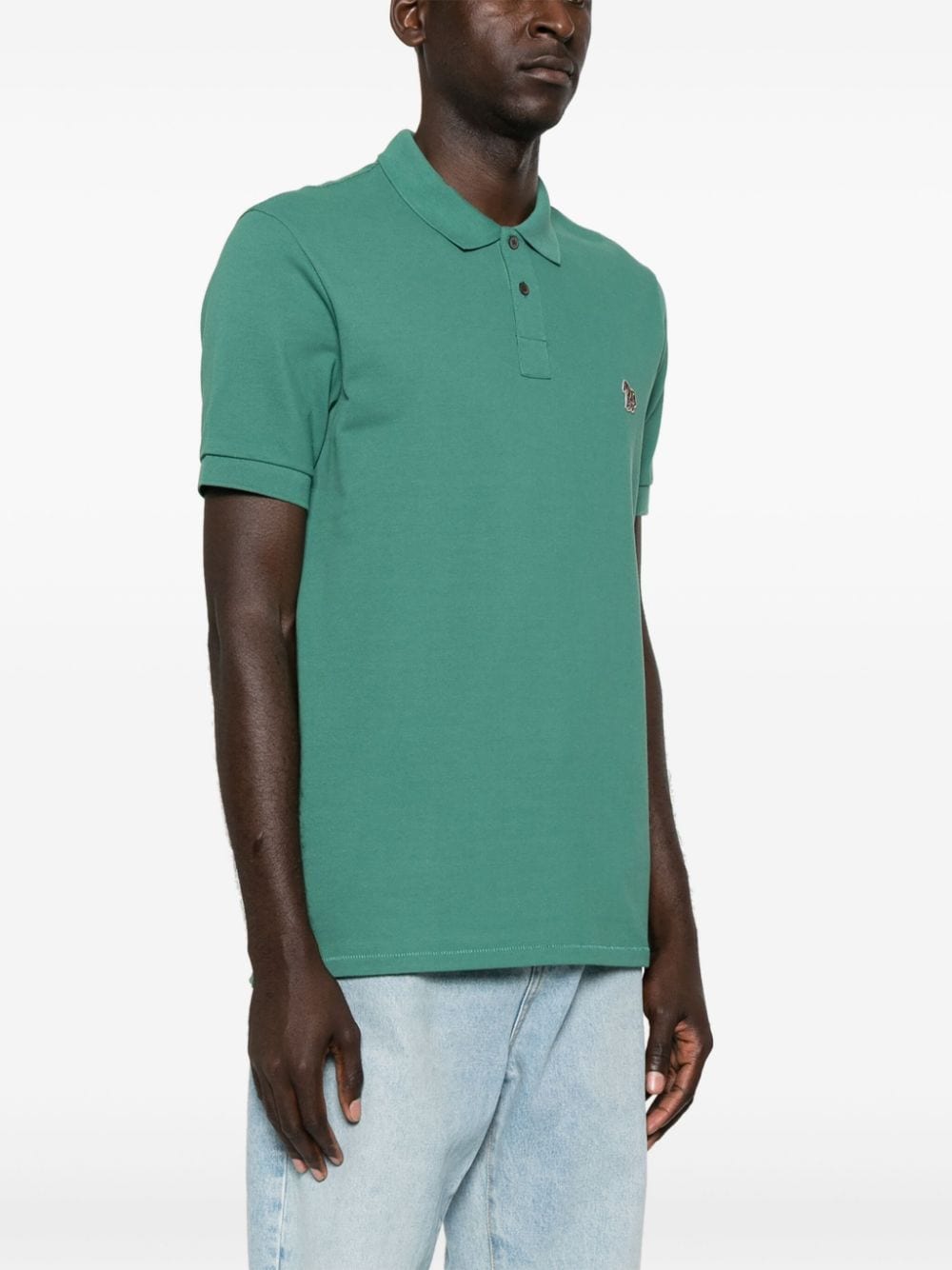 Shop Ps By Paul Smith Zebra Logo Cotton Polo Shirt In Green