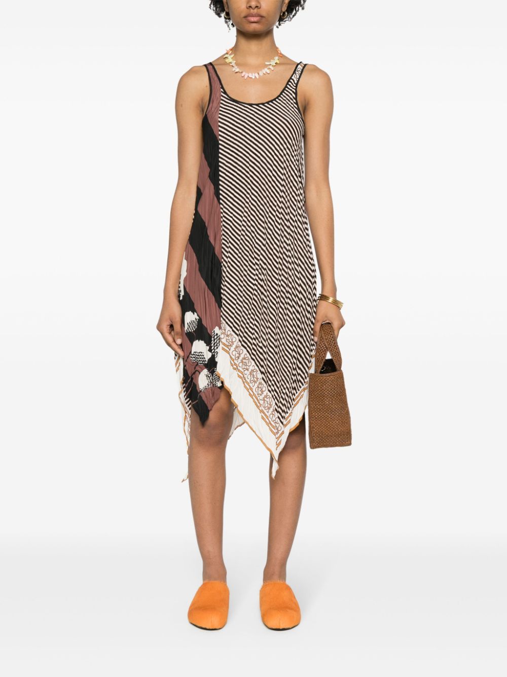 Striped pleated short dress by Loewe Paula s Ibiza Tessabit