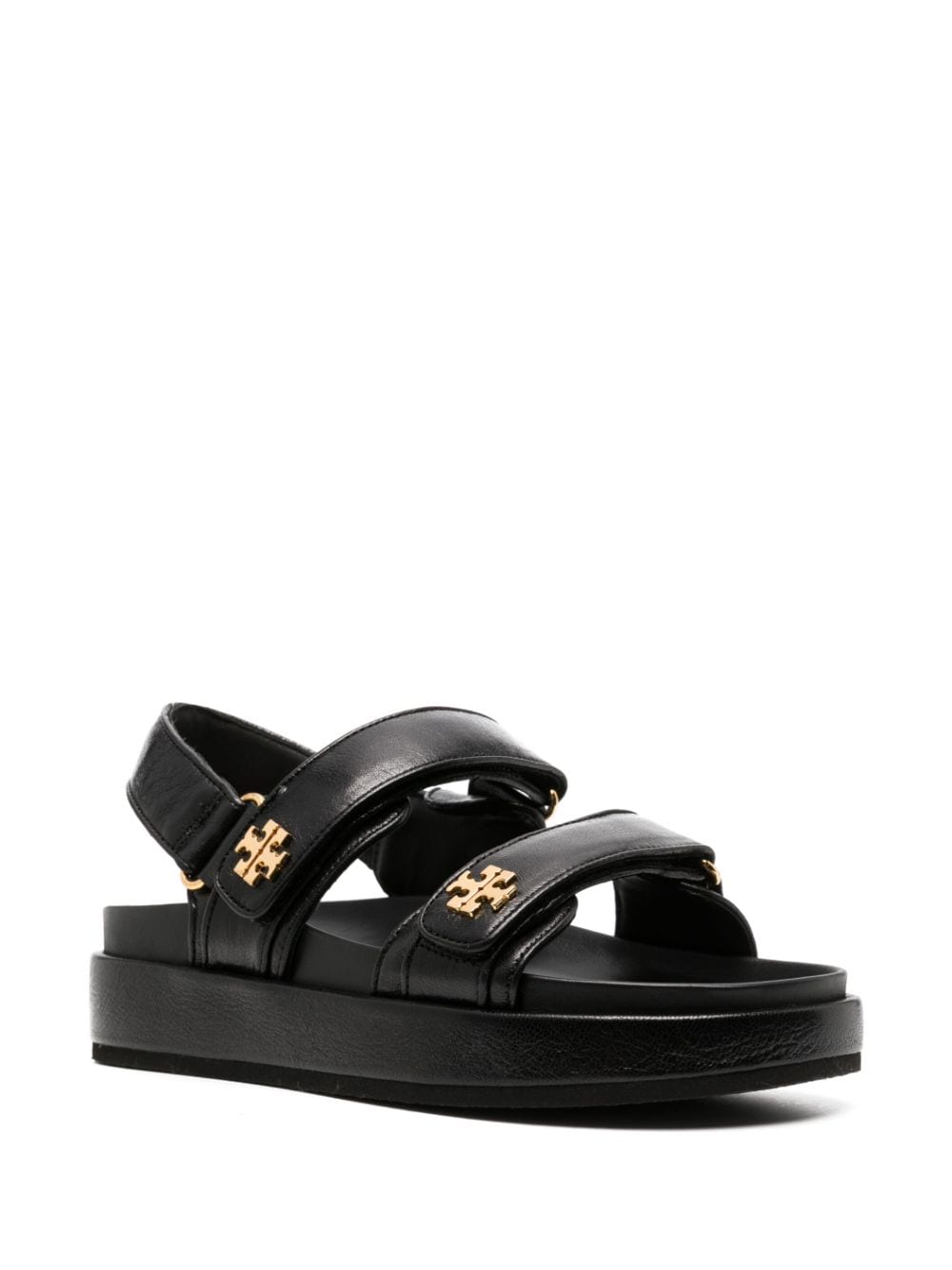 Shop Tory Burch Kira Leather Sandals In Black