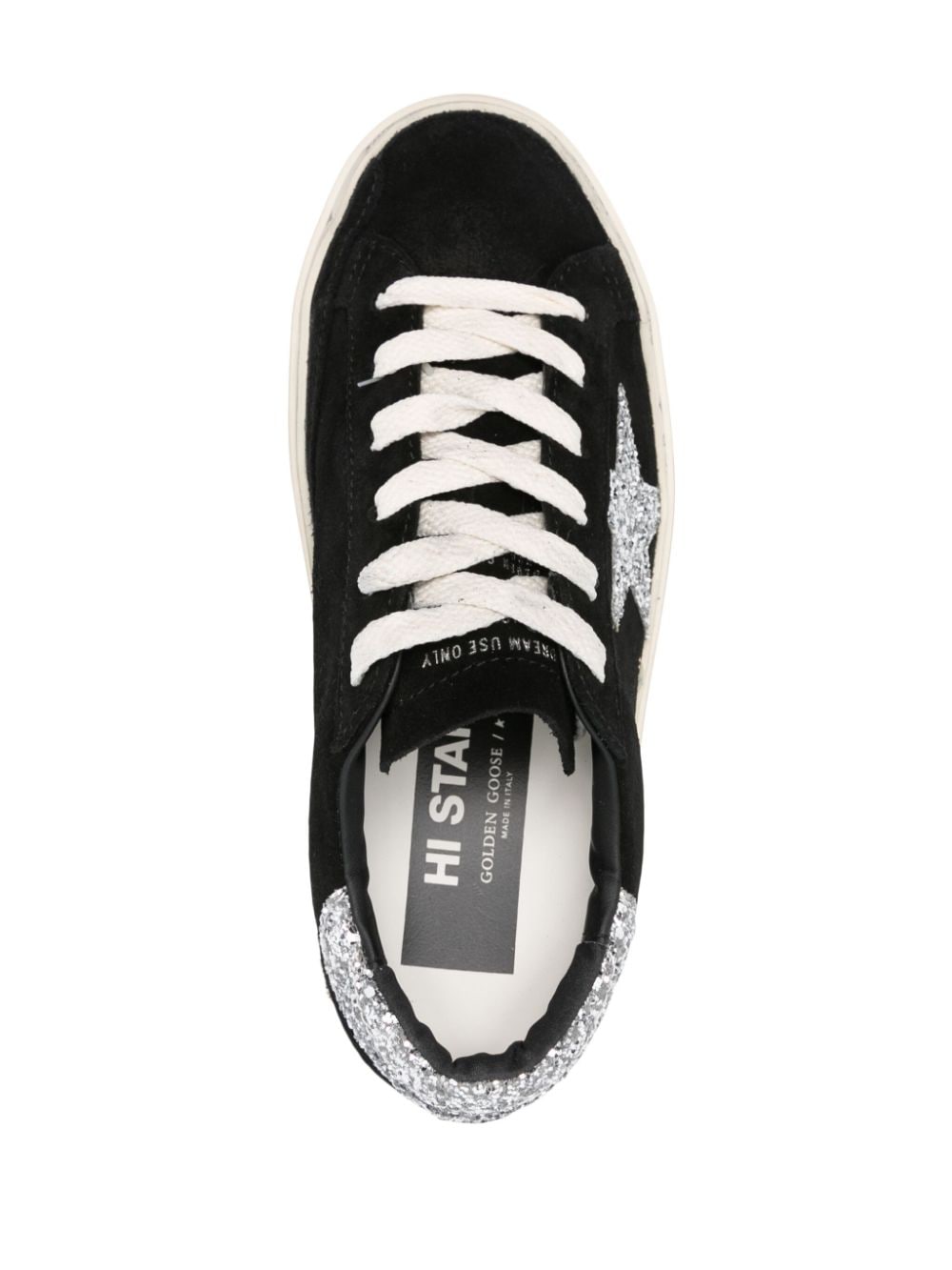 Shop Golden Goose Hi Star Leather Sneakers In Black