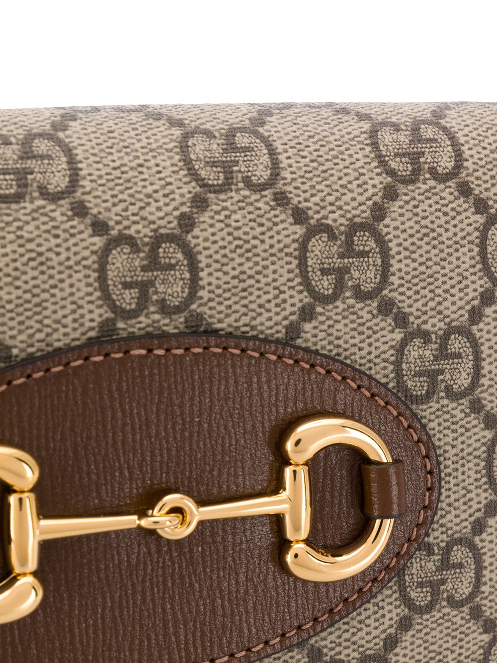 Shop Gucci Horsebit 1955 Wallet On Chain In Brown