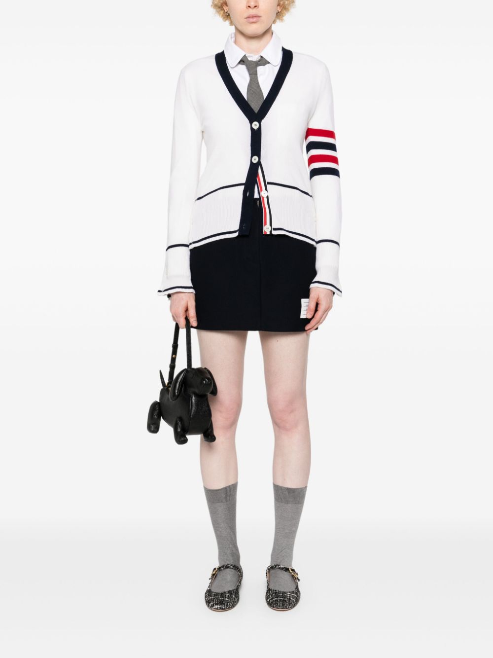 Shop Thom Browne Cotton Mini Skirt In Blue