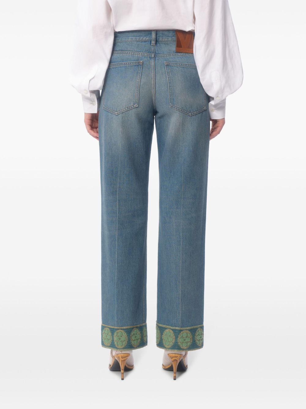 Shop Valentino Straight-leg Denim Jeans In Blue