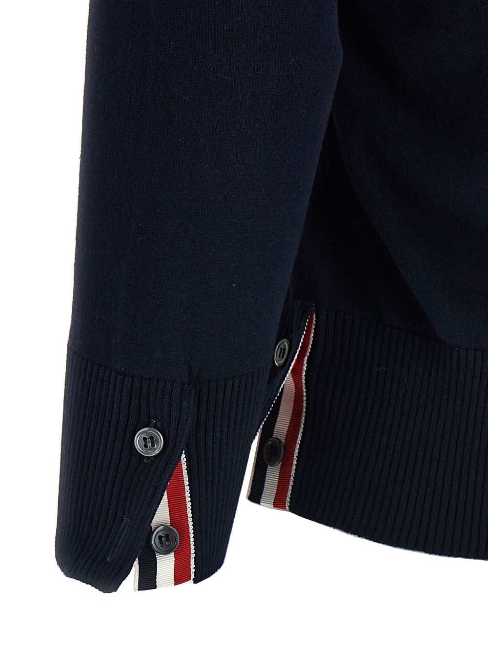 Shop Thom Browne 4bar Cotton Cardigan In Blue