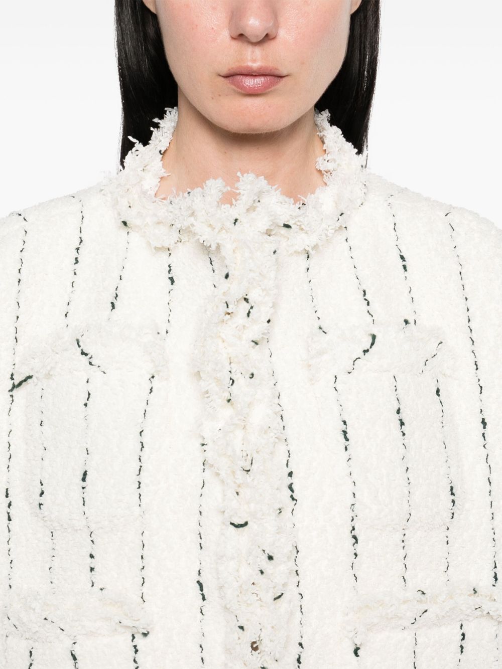 Shop Sacai Tweed Vest In White