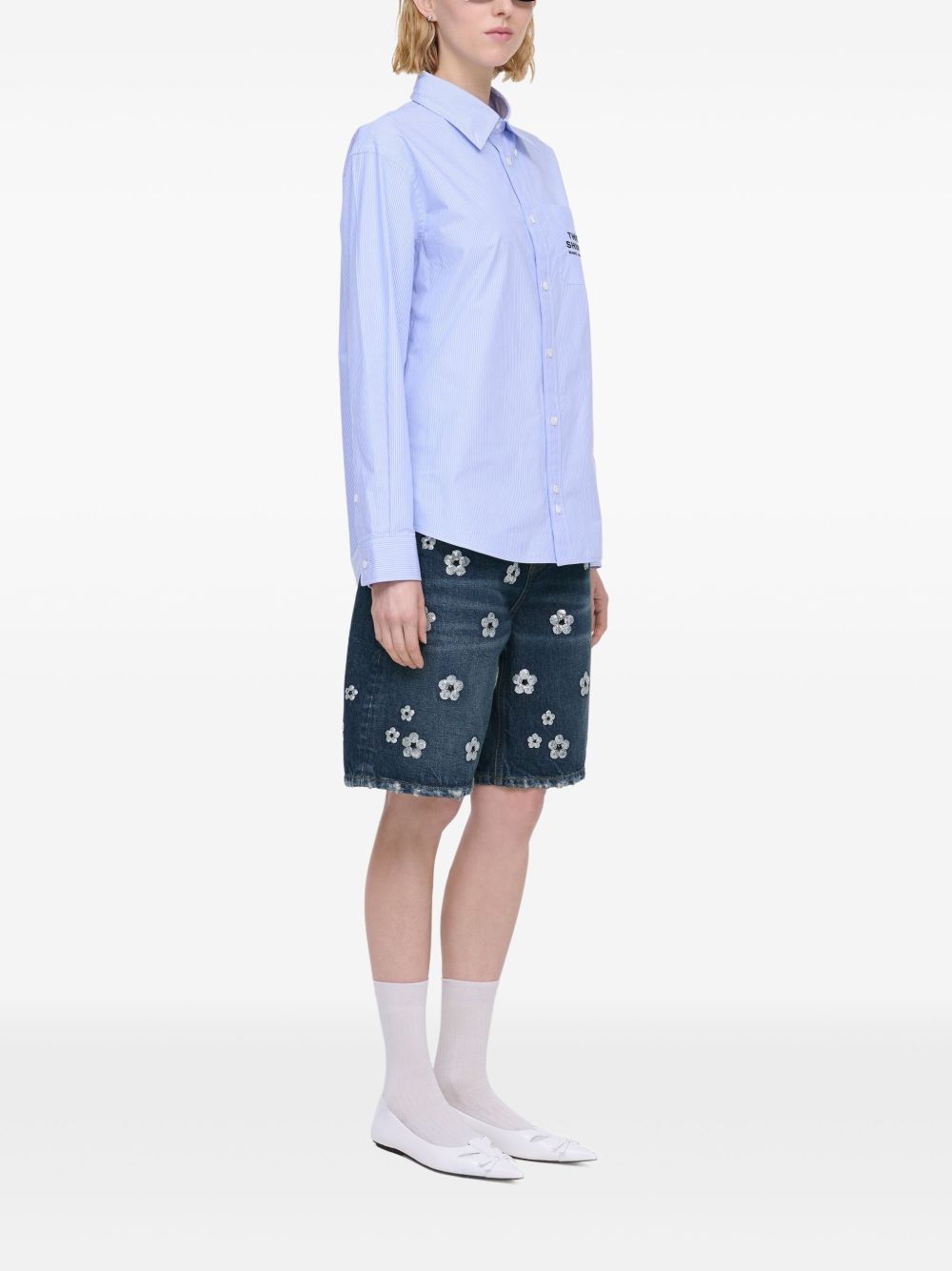 Shop Marc Jacobs Striped Cotton Shirt In Blue