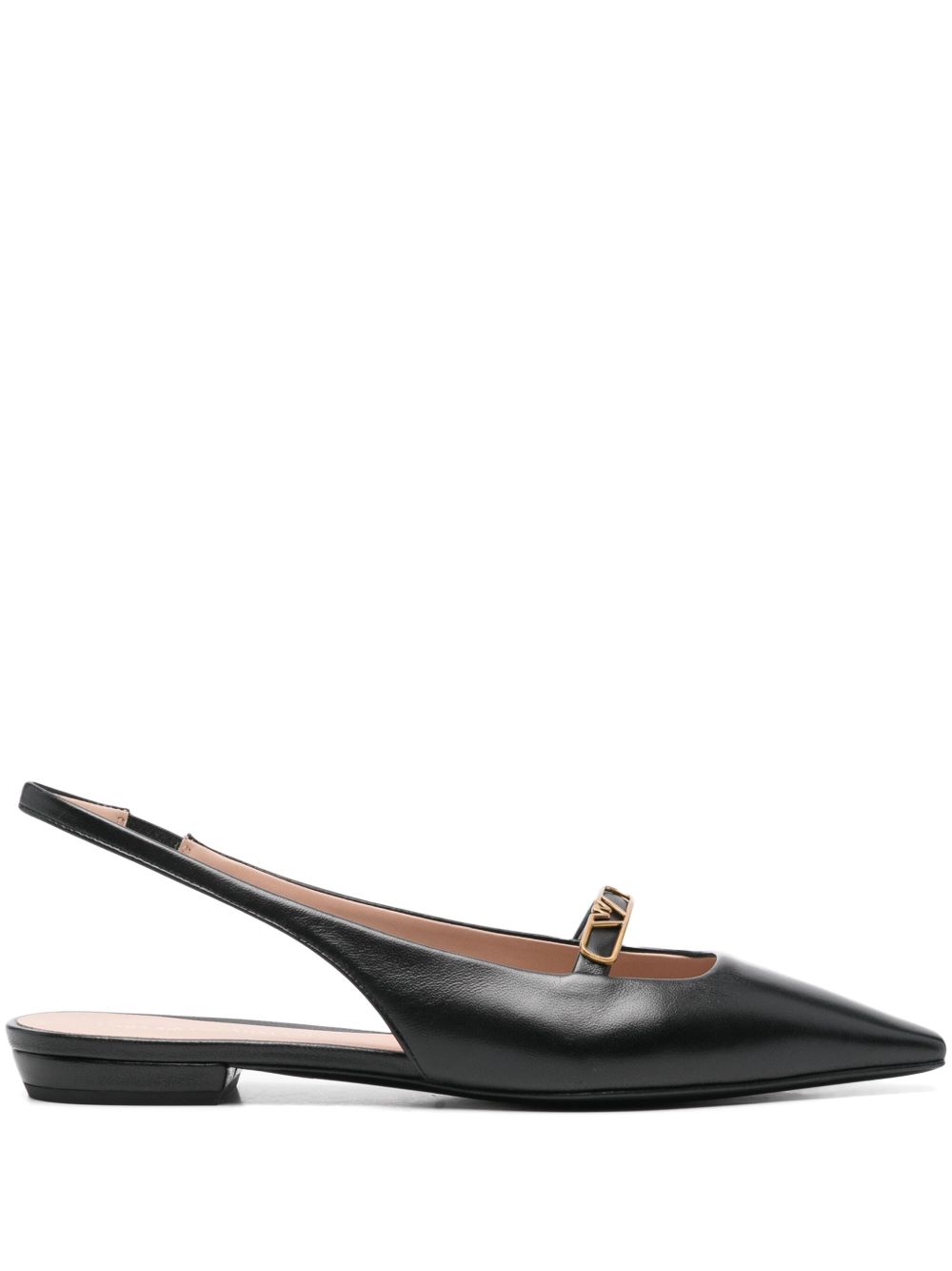 EMPORIO ARMANI- Leather Slingback Ballets