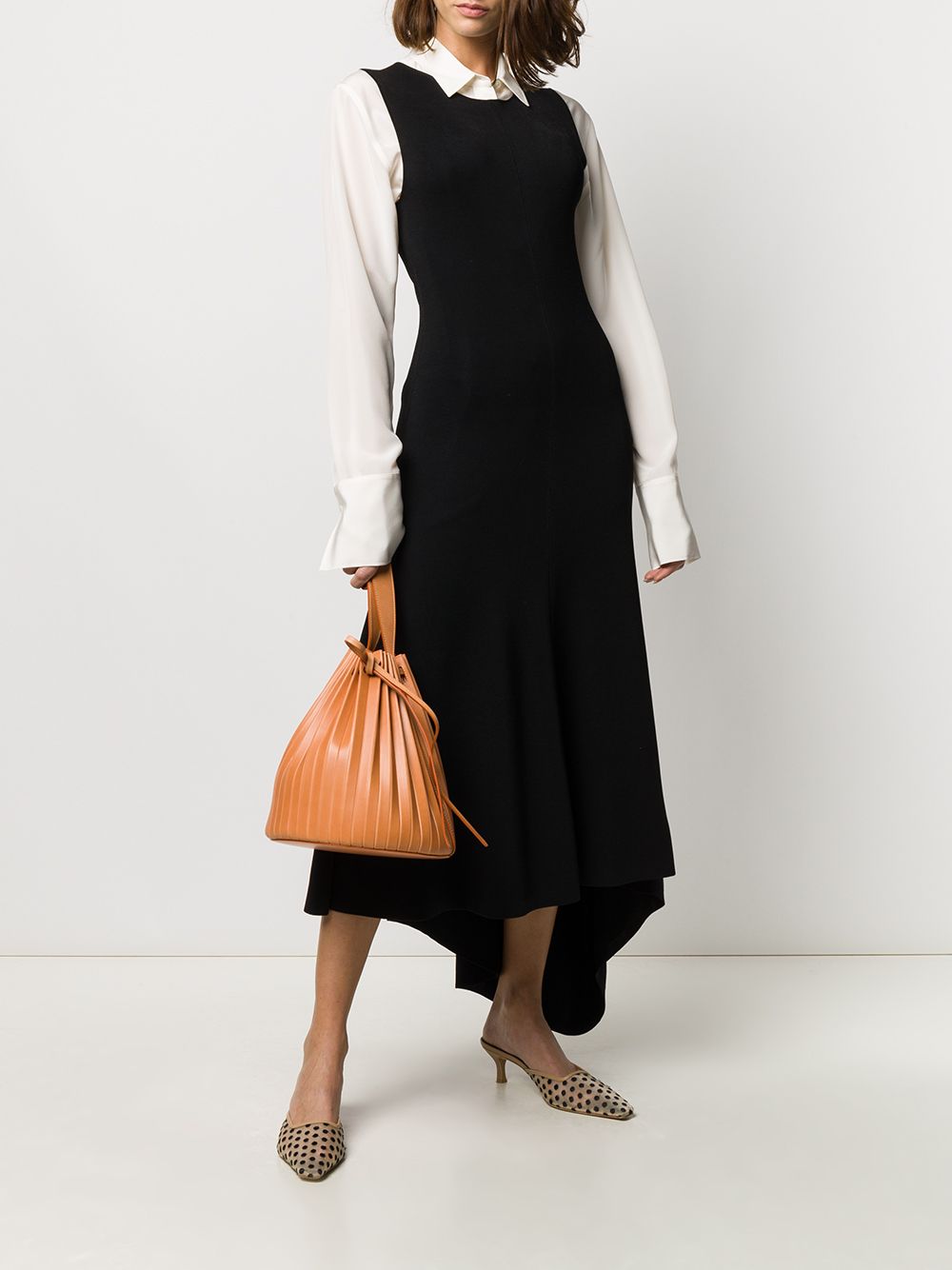 mansur gavriel leather bucket bag
